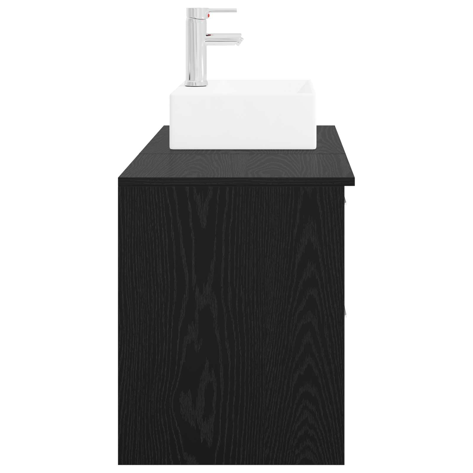 Juego de muebles de baño (2 unidades, madera de roble negro)