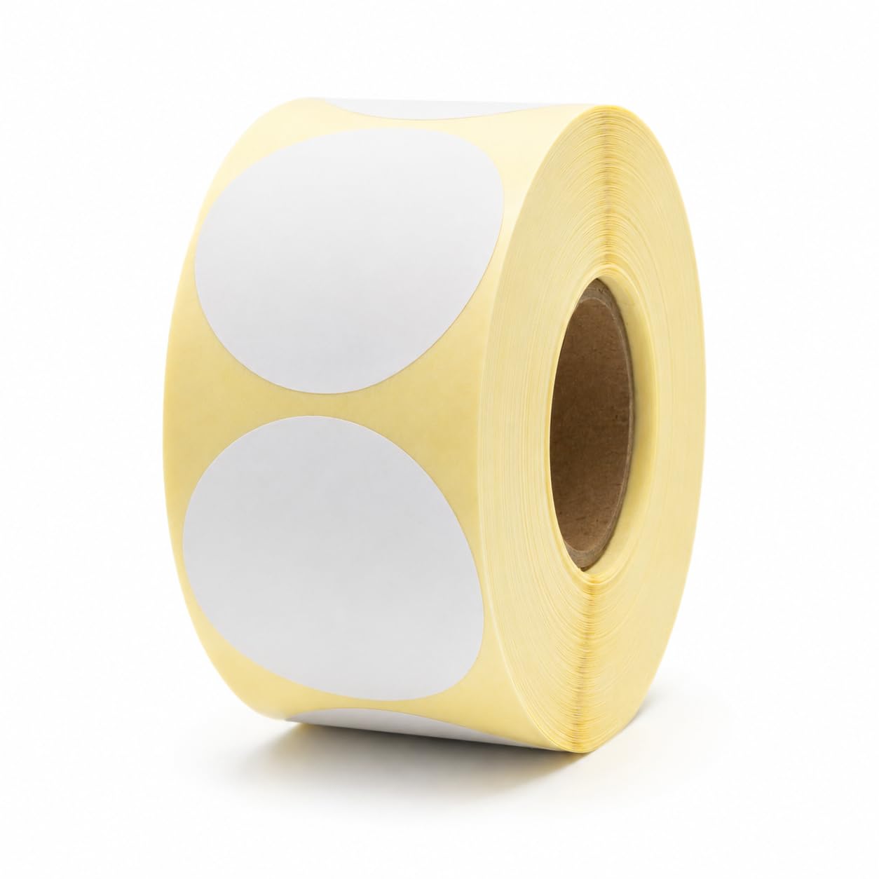 MD Labels 50 mm Round Direct Thermal Labels on Roll – White Barcode Labels, Permanent Adhesive, Pack of 1000