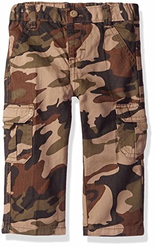 Wrangler Authentics Infant & Toddler Boys’ Cargo Pant, Dark Khaki Camo, 4T