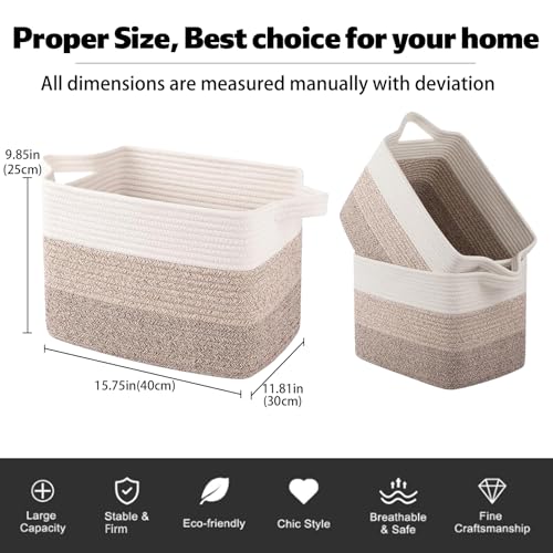 Image of OIAHOMY 30L Storage Basket Large Blanket Basket Living Room Yellow 3-Pack