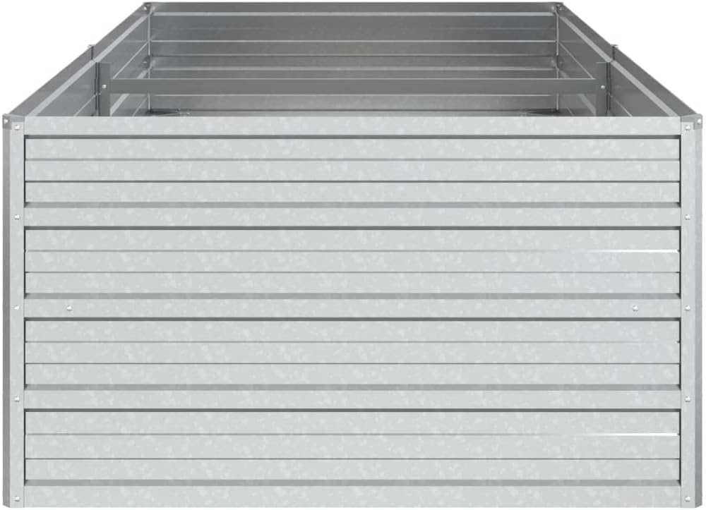 Garden Raised Bed 63"x31.5"x17.7" Galvanized Steel Silver Lawn Planters
