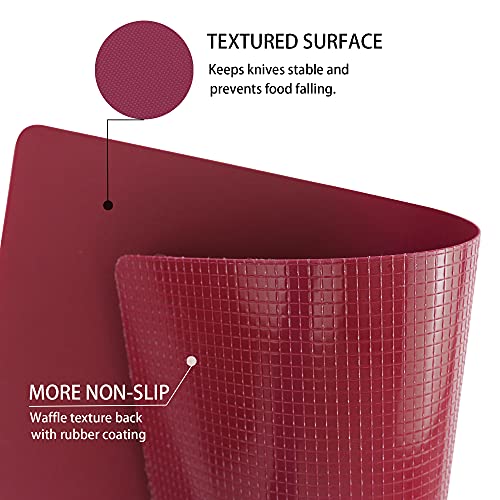 Zvp Flexible Plastic Cutting Board Mats Set Of 5, Colorful Chopping Boards With Food Icon For Kitchen, Bpa Free, Non-Slip Back, Non Porous, Dishwasher Safe #TOP1