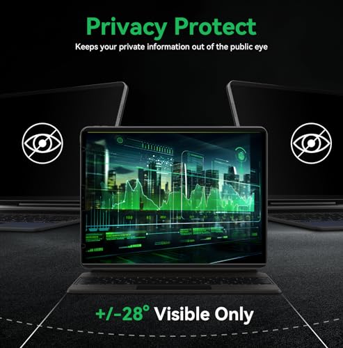 Image of Magnetic Privacy Screen Protector Compatible with iPad A16 (10 /11th Generation) 10.9 /11Inch 2022 /2025 , Anti Glare Shield Anti Blue Light Filter, Bubble-Free Film Easy Install Black Security Guard
