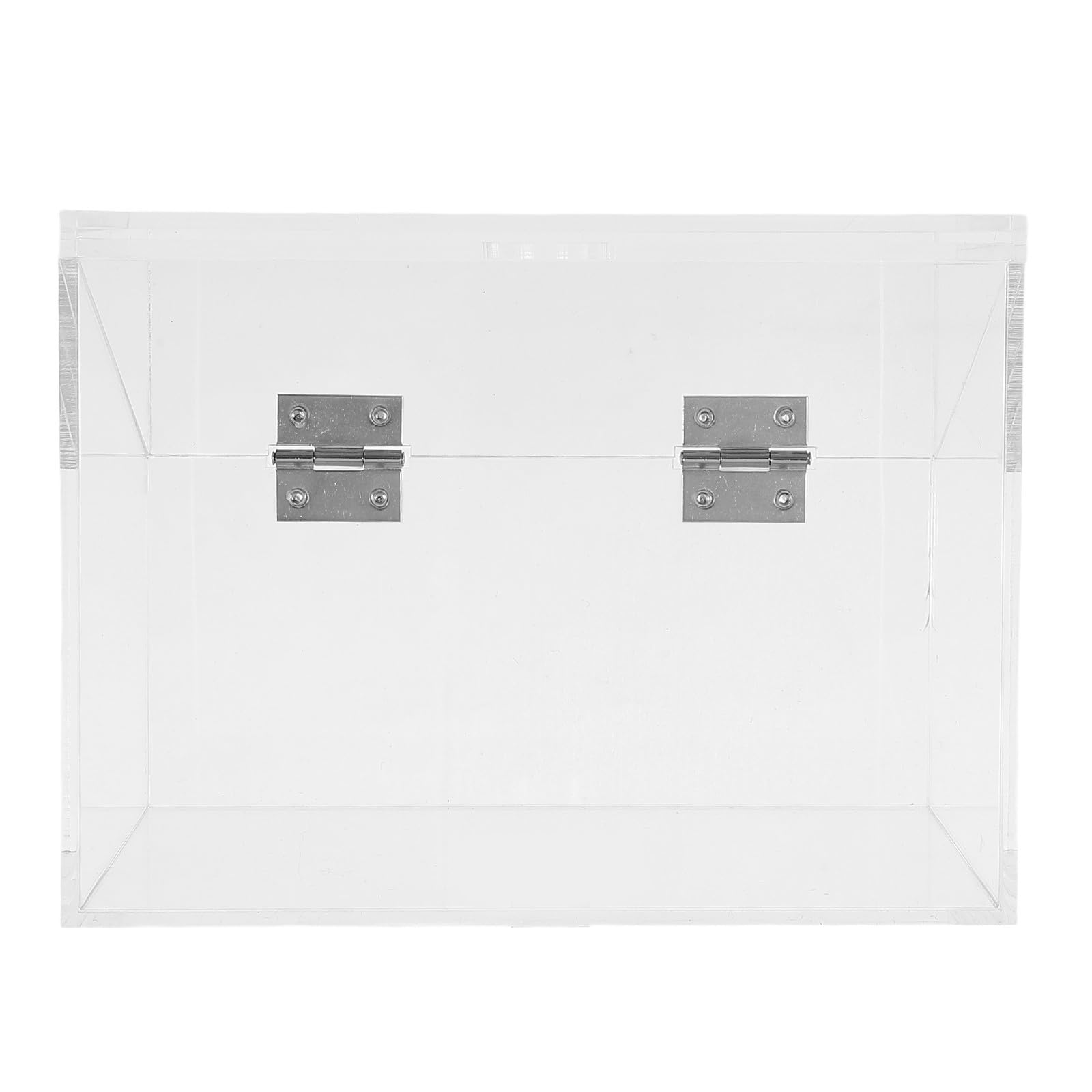 Caja organizadora transparente con tapa abatible y ranura superior de inserción