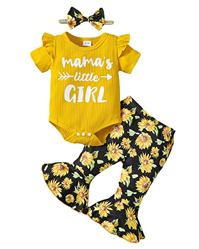 Image of Saeaby Infant Baby Girl Clothes Newborn Girl Outfit Long Sleeve Romper Pants Set Cute Baby Clothes for Girls Fall/Winter