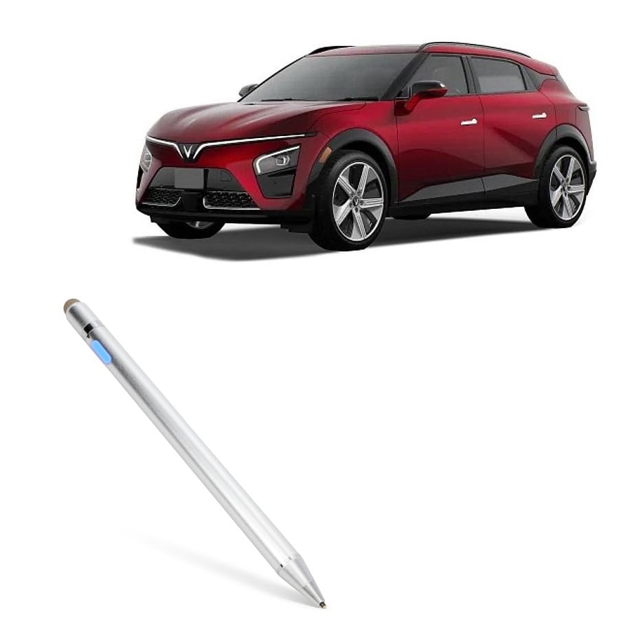BoxWave Stylus Pen Compatible with VinFast 2024 VF7 Display (15 in) - AccuPoint Active Stylus, Electronic Stylus with Ultra Fine Tip - Metallic Silver