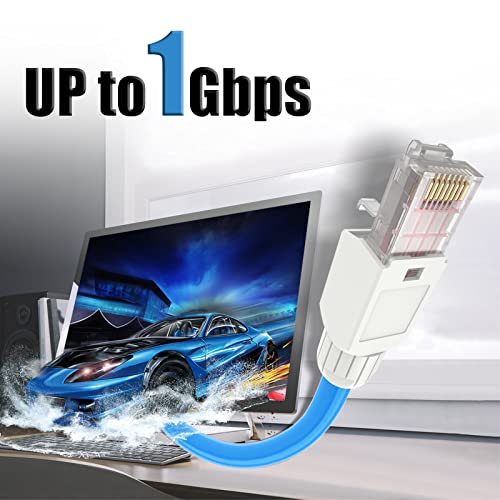 VCELINK Cat6 Tool-Free RJ45 Connector, 1000 Mbps/250 MHz, Reusable UTP Gold-Plated Ethernet Plug for 23-26 AWG Network Cable - Image 3