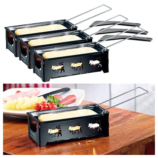 3 appareils à raclette à bougie - pour 2 personnes [Rosenstein & Söhne]