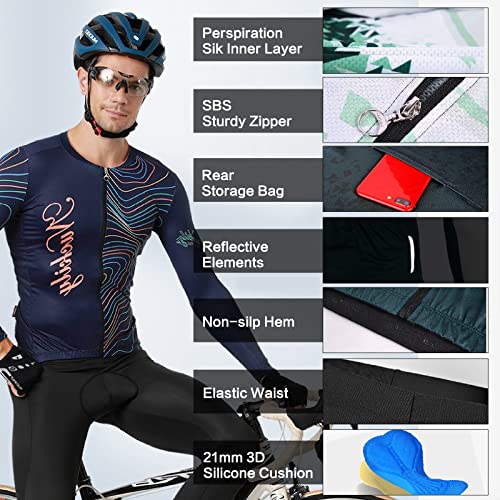 Traje de ciclismo hombre manga larga, transpirable miniatura 3