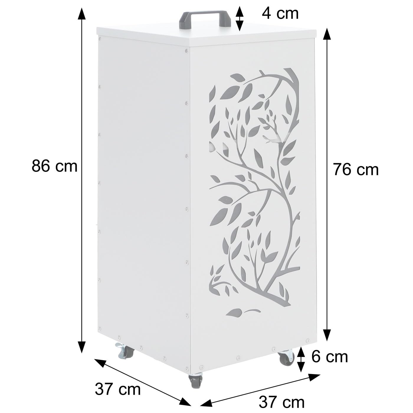 Mendler Pojemnik na pellet HWC-Q30 pnącze, pudełko do przechowywania np. karmy dla zwierząt, rolki nóżek 86 x 37 x 37 cm – kolor miedziany