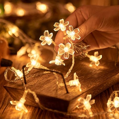 Wfggeh WLD0006 Flower String Lights, 10Ft 20 Led Usb Powered Cherry Blossom Fairy String Lights thumb #4