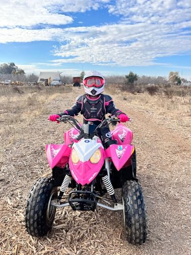 Image of Kids Dirt Bike Gear Motorcycle Armor, Kids Chest Protector Motocross Motorcycle Protective Gear Body Armor Vest Knee Guards and Elbow Full Body Protection Set for Cycling Skateboard MTB ATV (Pink)
