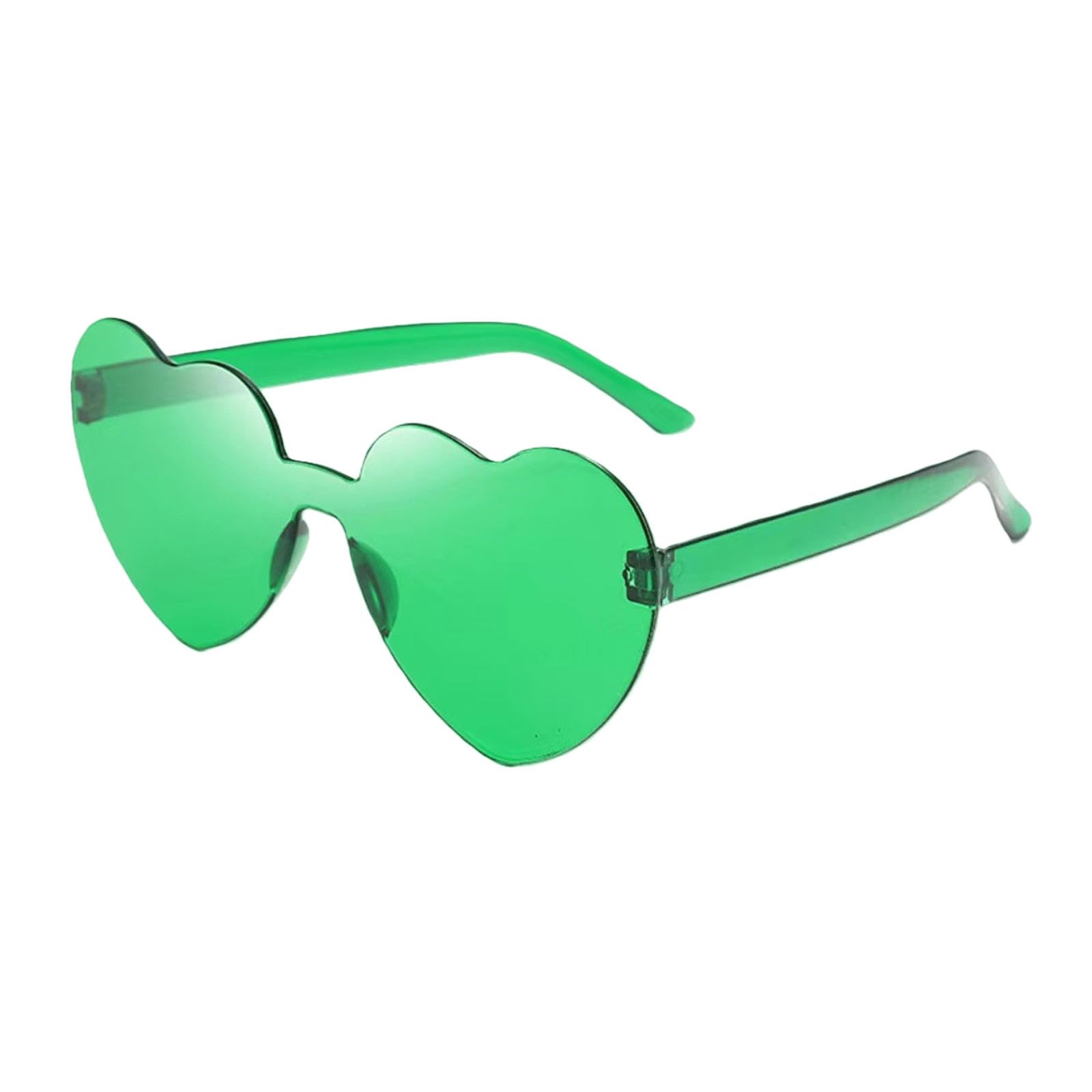 Gyios sunglasses Chic Retro Heart Shaped - Rimless Novelty Party Glasses, Party, Beach Vacation And Other Scenes -cyan