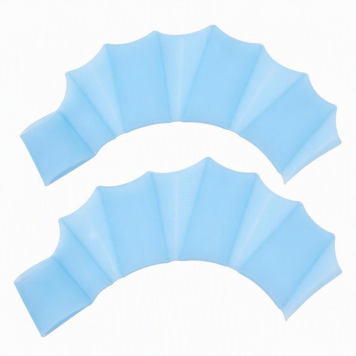 Frog-Shaped Swim Training Paddles, Silicone Hand Fins for Swimming, Non-Slip Palm Paddles for Strength Building, Stroke Correction, Fitness Swimming, Adult Unisex One Size(M blue)