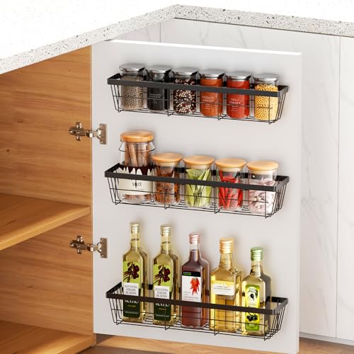HQahnekme 3PCS Cabinet Door Organizer,Self Adhesive Kitchen Cabinet Organizer,Over the Door...