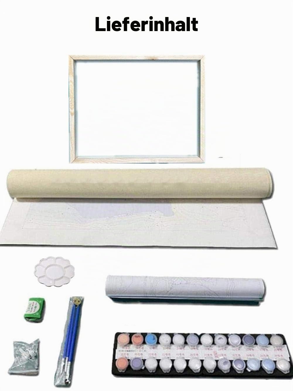 mnbhj Malen Nach Zahlen Eigenes Bild ，Personalisiert Malen Nach Zahlen Erwachsene Eigenes Foto,mit Zeichnungsfarbe und Pinsel(40 * 50CM,36 Farben,Innerer Rahmen)