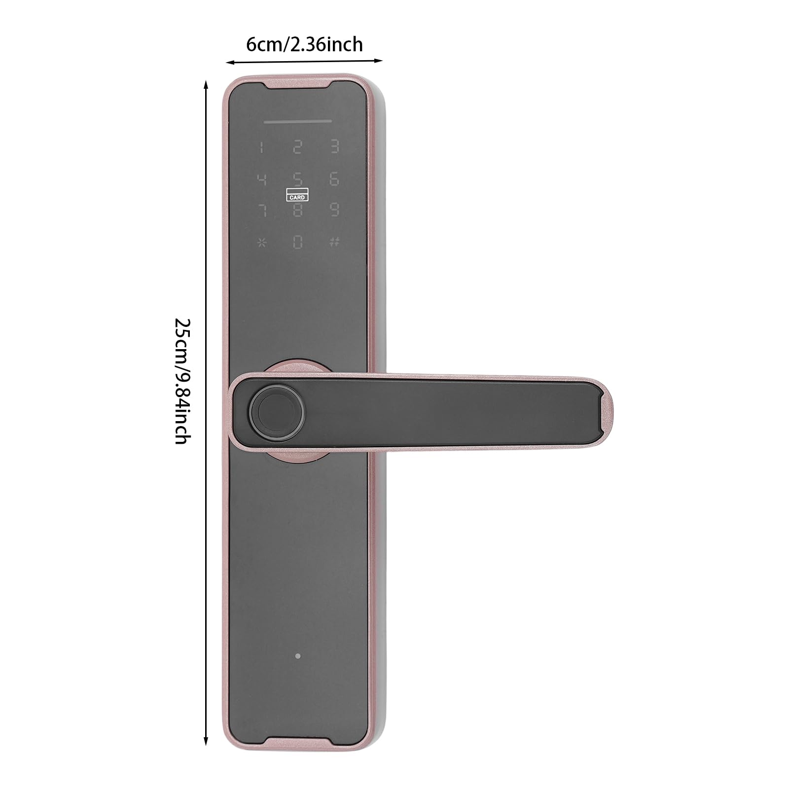 Serrure de porte intelligente, fine avec empreintes digitales, 5 modes de déverrouillage, empreinte digitale/carte/clé/déverrouillage de code/application, convient pour les portes d'une épaisseur de