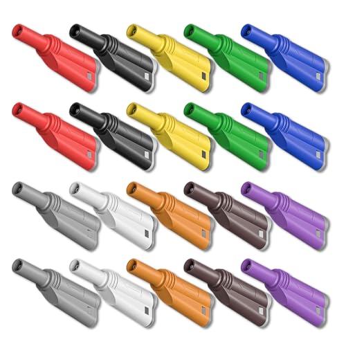 Fiches bananes 4mm sécurisées et empilables sans soudure pour montage DIY | Lot de 20