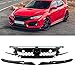 Kratka przednia, Przedni Grill, Qiilu Gloss Black do Przedniej Siatkowej Kratki w Stylu Type-R z Reflektorami Wymiana Powiek do Honda Civic 2016-2018