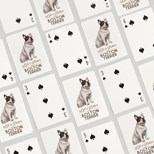 Lantern Press Boston Terrier, naipes póker 52 piezas miniatura 4