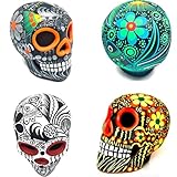 ARTESANO Collection Authentic Collectible Ceramic Hand-Painted Mexican Sugar Skull (Random Color) | ONE Medium (3.15' Tall) Calavera | Dia de Muertos | Day of The Dead | Cinco de Mayo [SH Md RC]