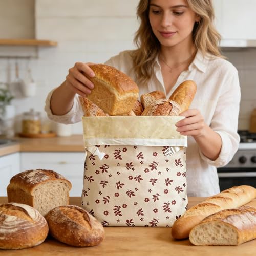 Bolsas de masa madre extra grandes de lino con cremallera pack de 2 6