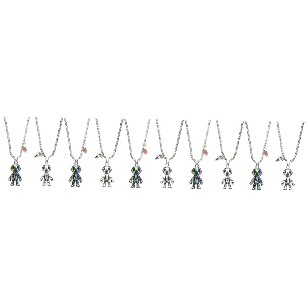 CALLARON 5 Pares Collar De Astronauta Collar De Joyas De Novio Collar Para Novio Collar a Juego De Pareja Collar De Relación Colgante Imán Acero Inoxidable Hombres y Mujeres