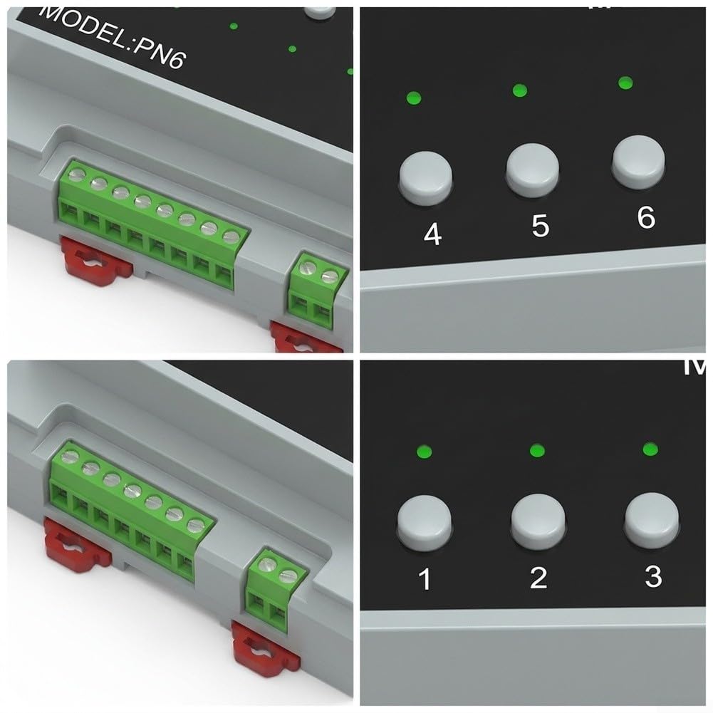 Interruptor de relé de 6 canales de 16 A para Zigbee Smart Home de 6