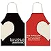 2 Unids Conjuntos Cocina Chef Delantales Parejas Delantal Amor Inglés Delantal Algodón Y Lino Adulto Engrosamiento Cocina Delantal Impermeable Personalizado 27x22in/68*55cm