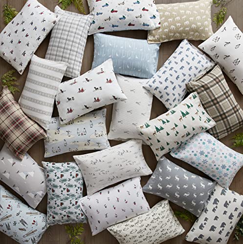 Image of Eddie Bauer - Flannel Sheets Queen Size, Anti-Pilling & Wrinkle Resistant Cotton, Bed Sheets with Matching Pillowcases & Fitted Sheet (Retriever Adventure Ivory)