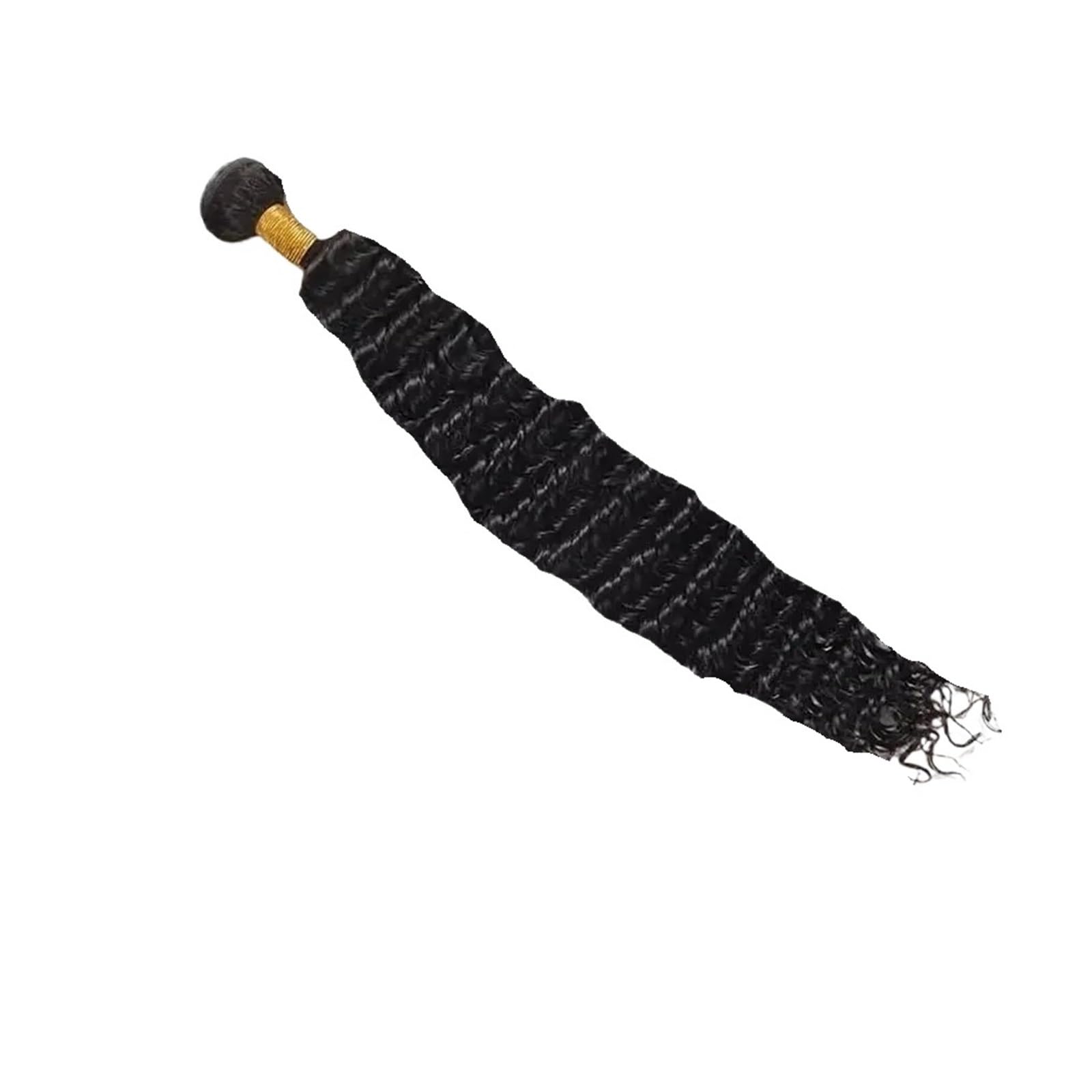 1 Stück Deep Wave 14-42 Zoll lockige Bündel und gewellte A-Extensions, echte natürliche Farbe, voll weich(A 14inches)