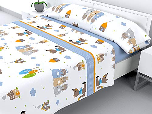 Cabello Textil Hogar - Juego de sábanas Infantiles de coralina con 3 Piezas Extremadamente Suaves y cálidas Mod. Pigs (Cama de 90 cm (90_x_190/200 cm))