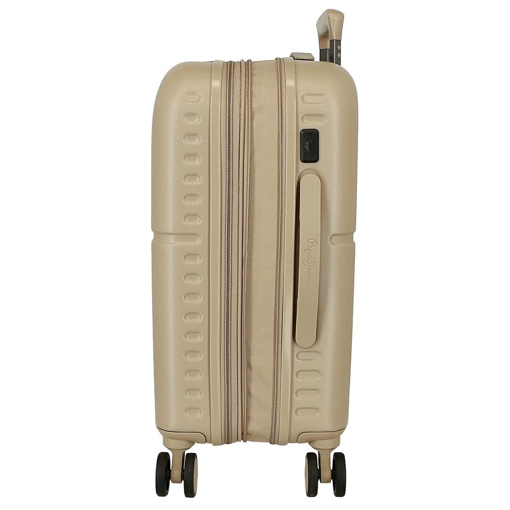 Pepe Jeans Accent Maleta de Cabina Negro 40x55x20 cms Rígida ABS Cierre TSA Integrado 37L 2,9 kgs 4 Ruedas Dobles Equipaje Mano by Joumma Bags