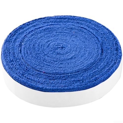 Cinta de agarre de toalla para raquetas de tenis y bádminton, rollo de 10 m, material de microfibra con absorción mejorada del sudor y antideslizante (azul)