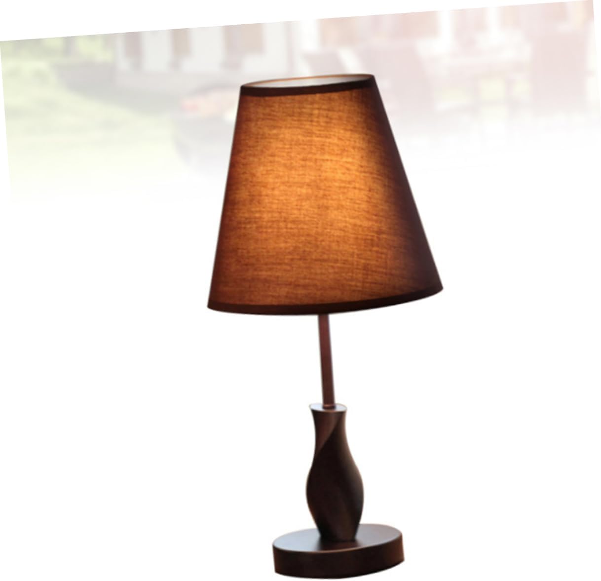 DOITOOL Creative Cloth Art Desk Lamp Modern Table Lamp for Home Living Bedroom Brown Shade No Bulb Included Eye-Caring Design for Reading Relaxation
