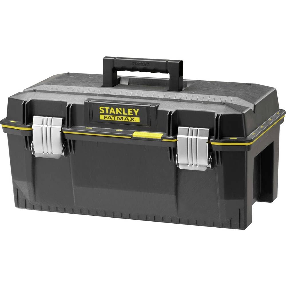 STANLEY FATMAX Boîte à Outils Étanche 58 cm - Résistant à l'Eau - Grande Capacité de Rangement - Rainure en V pour Coupe d'Appoint - Poignée Bi-Matière - Attaches Anti-Corrosion 1-94-749