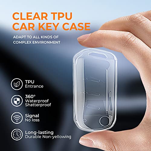 Image of keyzone TPU Key Cover combo compatible for Mahindra Thar, Bolero, Scorpio, XUV700, XUV400, XUV300, TUV300, Marazzo 3 button flip key (Clear TPU + Gold TPU)
