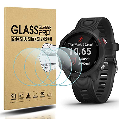 Diruite 4 Pezzi Vetro Temperato per Garmin Forerunner 245/245 Music/Forerunner 645/645 Music/Forerunner 55/45/45S Pellicola Protettiva,HD Protettiva Schermo