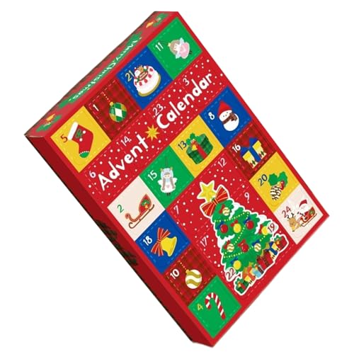 de regalo con cuenta regresiva navideña, con 24 compartimentos para juguetes | Envoltorio Calendarios Recuento de regresión, para niños adultos, niños, niñas, mujeres, hombres, familia