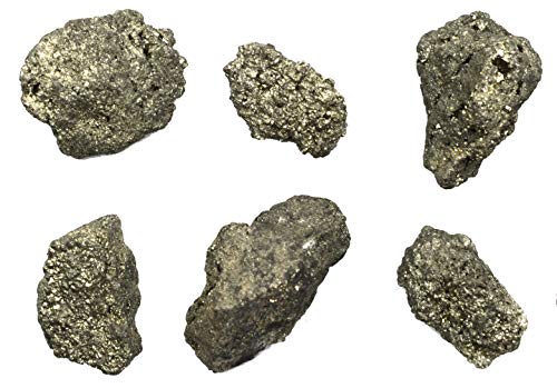 EISCO 6PK Raw Pyrite, Mineral Specimens - Approx. 1" - Geologist Selected &amp; Hand Processed - Great for Science Classrooms - Class Pack
