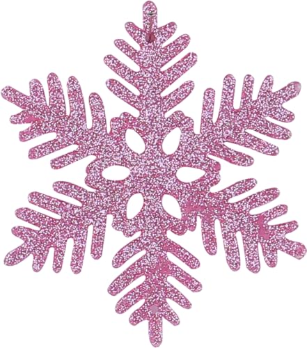 PIujsym 24 Stück Weihnachtsdeko Rosa Schneeflocken Anhänger,...