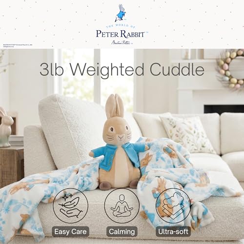 Image of Franco Peter Rabbit Bedding Weighted Cuddle Pillow - 3lb Soft Plush & Cozy Pillow for Comfort (Officially Licensed Product) Calm