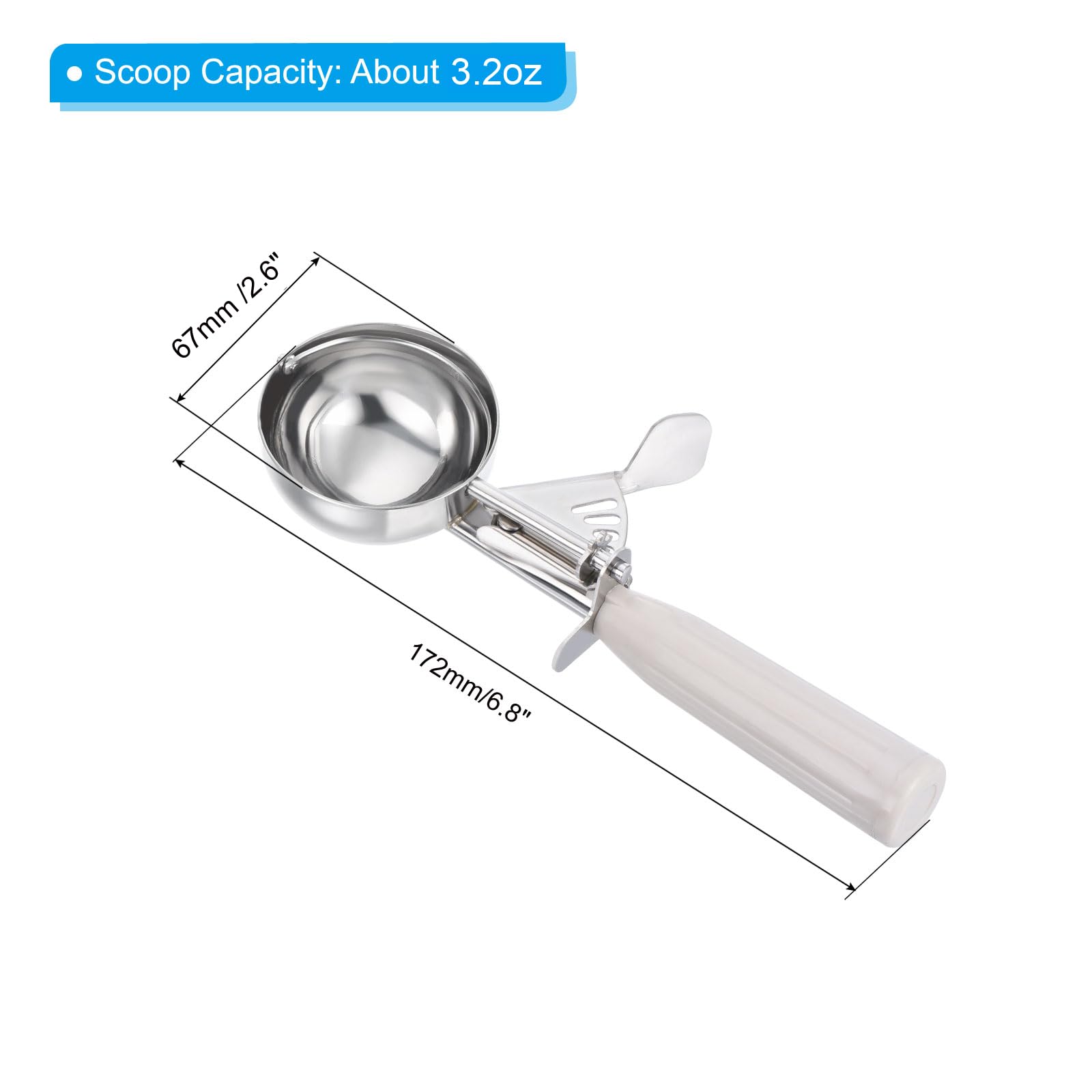 PATIKIL 3.2 Ounce Ice Cream Scoop with Trigger - Image 2