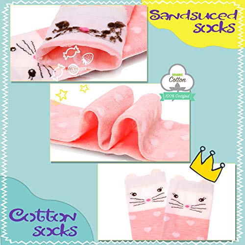 Meias femininas de algodão macio, na altura do joelho, lindas estampas de animais, 6 pares, Animal D