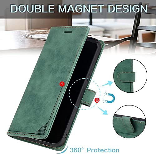 Étui portefeuille iPhone 14 marron en cuir avec porte-cartes et béquille - 3