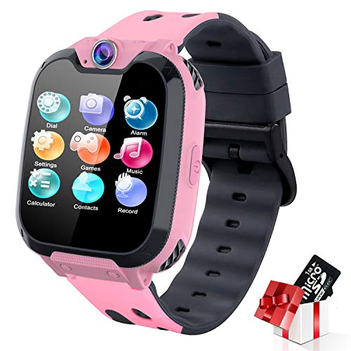 Kids Smart Watch for Boys Girls - Touch Screen Smartwatch with Phone Call Music Player Alarm Clock SOS Record Games Camera for Kids 3-12 Years Old (X9 Pink)
