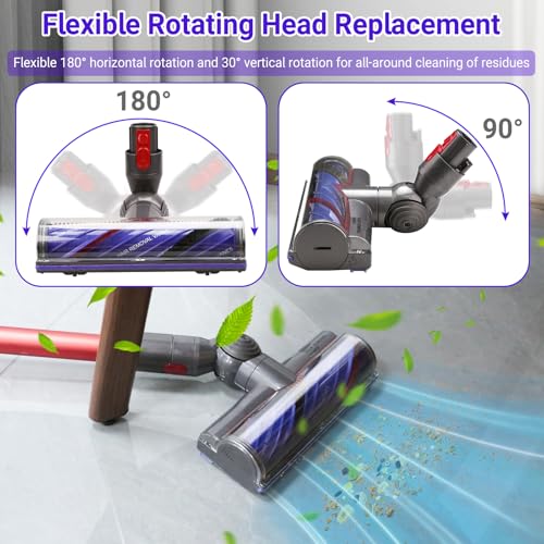 Image of Upgrade V11 V8 Head Replacement for Dyson V11 V8 V7 V10 V15 Cordless | Vacuum Cleaner, Anti-Tangle Quick Release Motorhead Attachments Brush Roller with Power Suction
