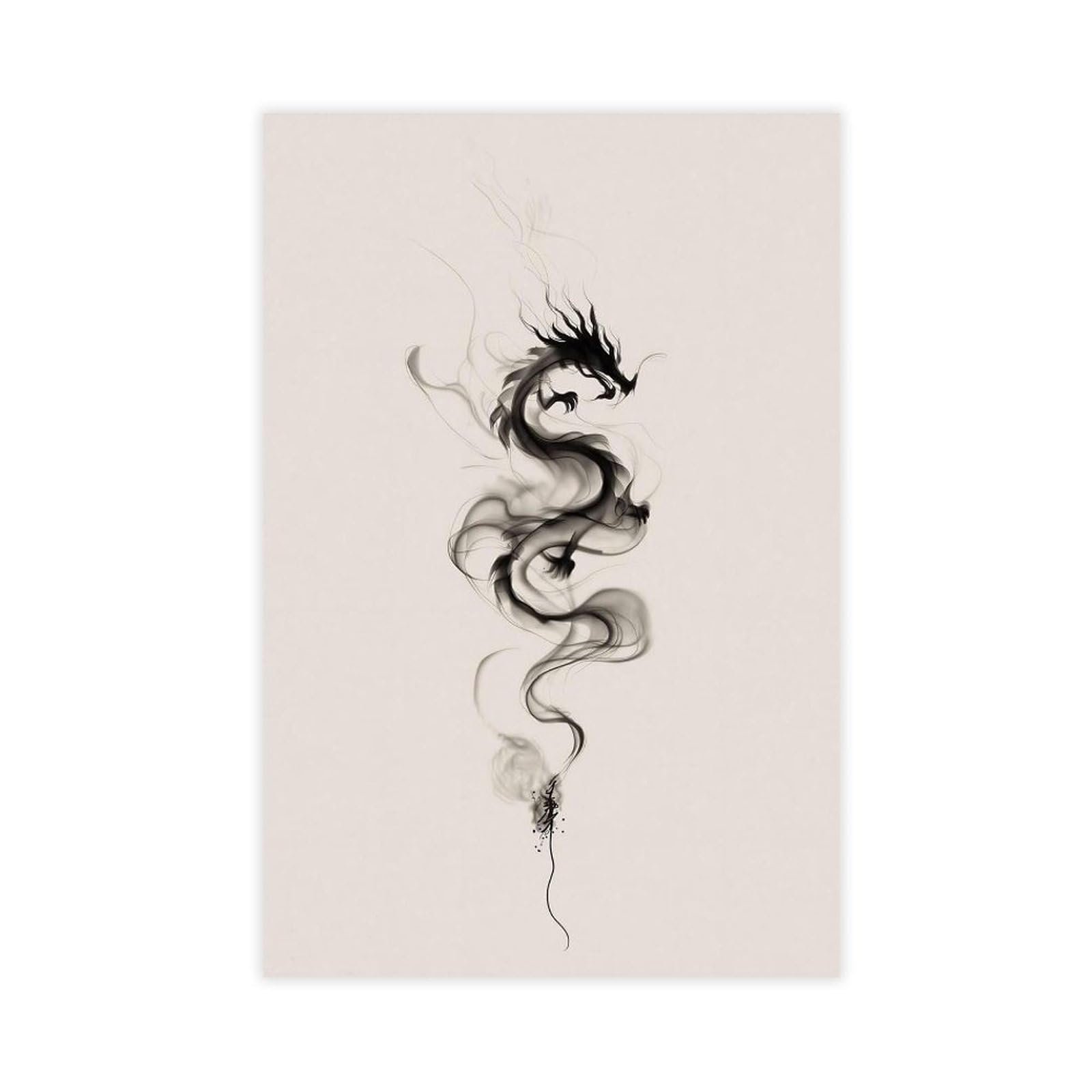 MRYCQ Smoke Dragon Poster Canvas Poster for Dorm Room Decor Gift