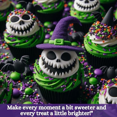 Image of Confect Halloween Jimmies Sprinkles Mix - Red, Orange, Midnight Purple, Ghost Black & Green - Edible Sprinkles for Cake, Cupcake & Cookie Decoration - Ghostly Gala Baking Toppings- 4.2 Oz