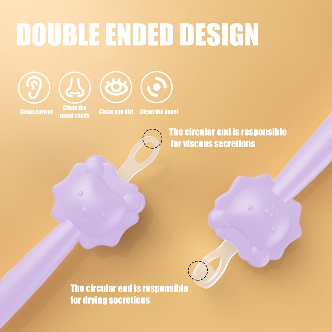 Baby Nose Ear Cleaner, 2 pezzi Nasenreiniger Baby, Pulizia orecchie, Igienico, Adatto per Casa e Viaggi, Uso Sicuro per la Cura del Neonato, del Neonato per Bambini Prodotti, rosa/viola